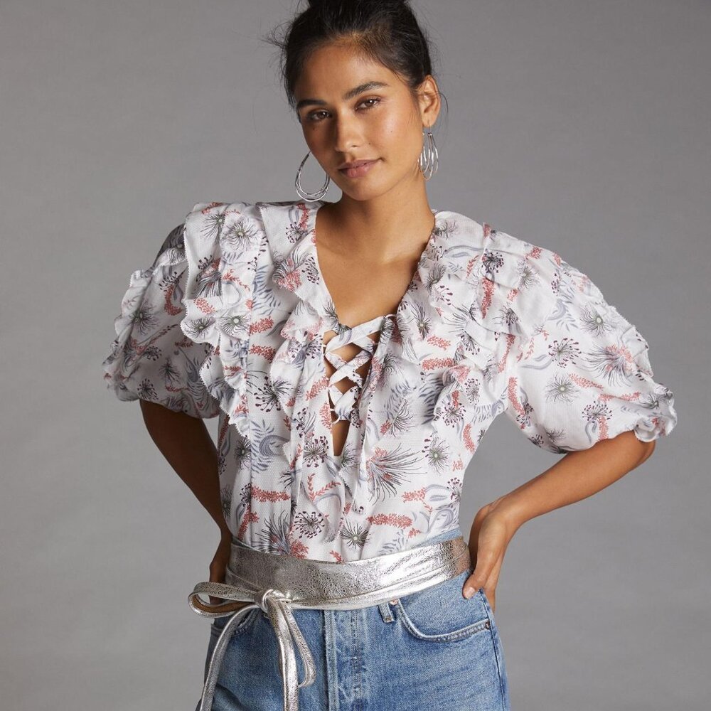 Magali Pascal Wildflower Ruffled Blouse